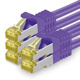1aTTack.de CAT 7 LAN-kabel 2m 10Gbps Netwerkkabel S/FTP (5 stuks Paars)