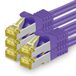 1aTTack.de CAT 7 LAN-kabel 2m 10Gbps Netwerkkabel S/FTP (5 stuks Paars)