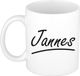 Bellatio Decorations Jannes Naam koffiemok - wit - 300 ml