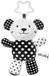 AKUKU Pluche rammelaar teddybeer zwart-wit 13cm