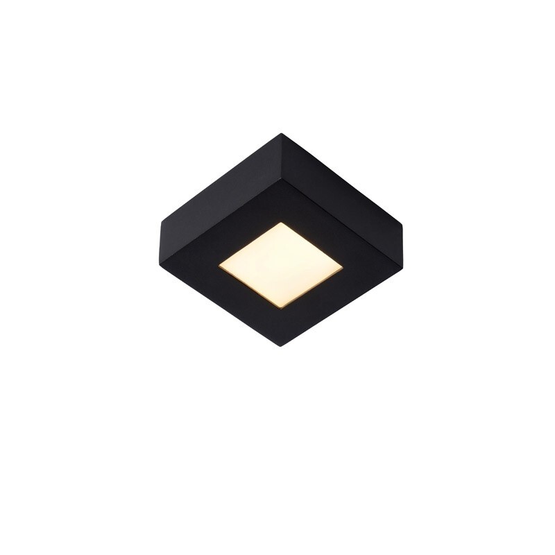 Lucide BRICE-LED - PlafonniÃ¨re Badkamer - LED Dimb. - 1x8W 3000K - IP44 - Zwart