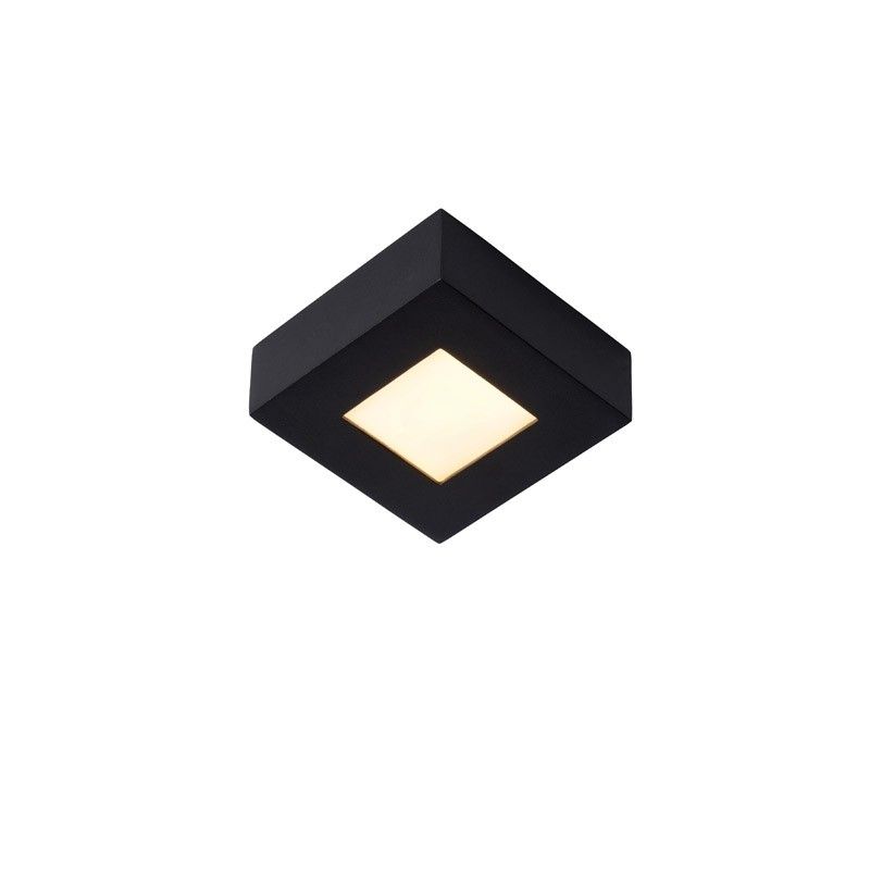 Lucide BRICE-LED Plafonnière Badkamer - LED Dimb. - 1x8W 3000K - IP44 - Zwart