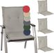 Beautissu Loft NL Set de 4 coussins de jardin bas dossier 100x50x6 cm coussin gris clair