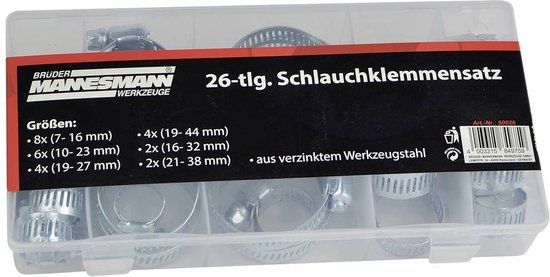 Brüder Mannesmann Slangklemmen set 26 dlg - 60026