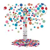 Relaxdays Confetti kanon, 6-8 m effecthoogte, carnaval, verjaardag & bruiloft, papier, party popper 40 cm, gekleurd