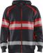 Blåkläder 3552-1158 High vis Hooded sweatshirt - Zwart/High Vis Rood - L