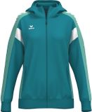 Erima Celebrate 125 Trainingsjack Met Capuchon Dames - Tahitian Blue / Mintgroen | Maat: 38