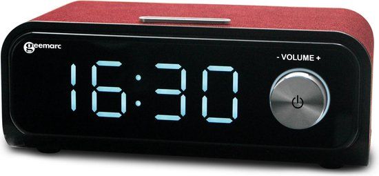 Geemarc Viso Tempo 200 - Klokradio met MP3 speler - Zwart/Rood - 8GB
