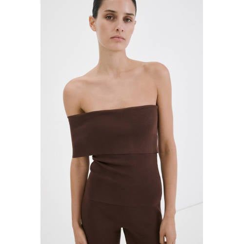Mango off shoulder top bruin