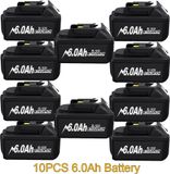 StarTech Accu voor gereedschap - Lithium-ion 18V - Set van 10 - 6,0Ah - Compatibel met BL1830 - Zonder oplader - Blauw