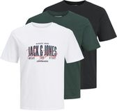 JACK & JONES JJAERO TEE SS CREW NECK 3PK MP Heren T-shirt Zwart XL