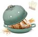 Casserole en fonte, 5,35 litres, avec couvercle, pour pain, couleur : vert mer