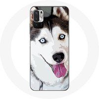 Maniacase Etui voor Xiaomi Poco M3 Pro Siberische witte Husky blauwe ogen