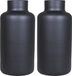 Floran Bloemenvaas Milan - 2x - mat zwart glas - D15 x H30 cm