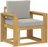 vidaXL Buitensofa Polyester Wit en lichtgrijs
