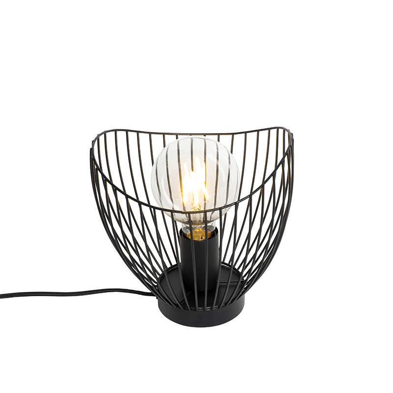 QAZQA Design tafellamp zwart 20 cm - Pua