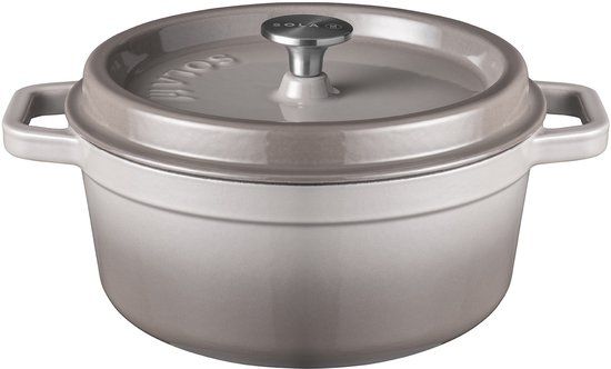 Sola Gietijzeren Braadpan - Ø 24 cm - Grijs - Inclusief deksel