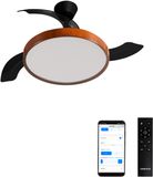 CREATE - Plafondventilator 40W stil (Ø108cm) met intrekbare bladen met licht LED - Met WiFi + afstandsbediening - WIND CLEAR STUDIO