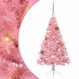vidaXL Kunststof Voorverlichte Kerstboom met 150 LED Roze 120 cm PVC