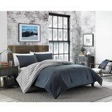 Eddie Bauer King Comforter Set, Reversible Cotton Bedding with Matching Shams, Pre-Washed for Added Softness (Kingston Charcoal, King)