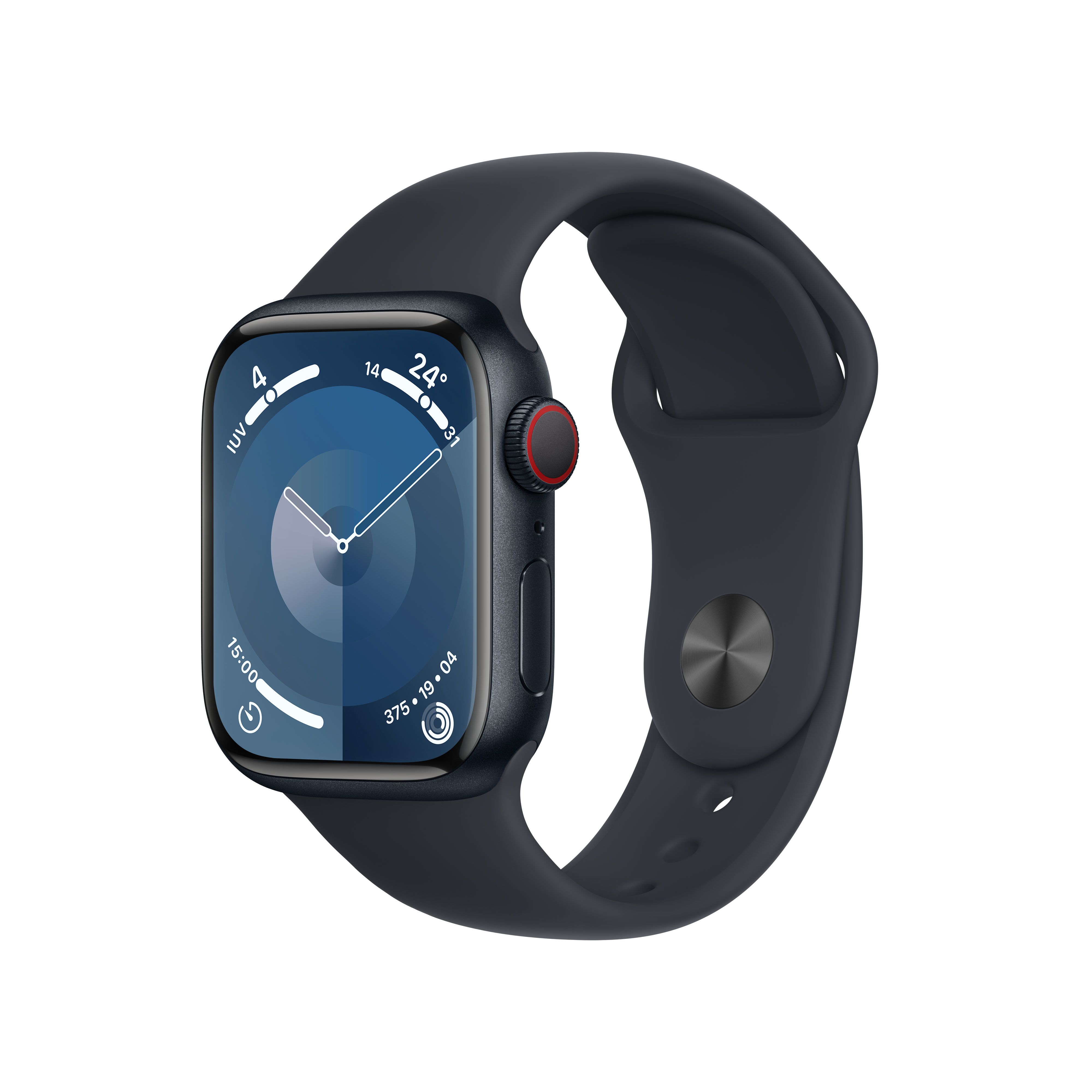 Apple Watch Series 9 41mm GPS + Cellular - Midnight Aluminium Case with Midnight Sport Band S/M