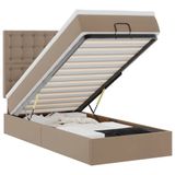 VidaXL Ottomaans bed met matras 90x200cm Kunstleer Cappuccinokleurig