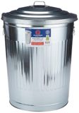 Poubelle à pédale, 75 litres, acier, noir