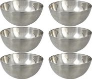 Svenska Living - 6x Kommetjes/schaaltjes - Mat Zilver - RVS - D19 x 9.5 cm