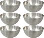 Svenska Living - 6x Kommetjes/schaaltjes - Mat Zilver - RVS - D19 x 9.5 cm