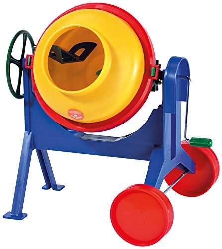 Lena 05003 - Betonmixer, cementmixer ca. 28 cm, mengmachine met realistische functies door draaiwiel en slinger, mixer voor kinderen vanaf 3 jaar, zandspeelgoed voor strand en zandbak, Meerkleurig