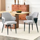 STILVORA Eetkamerstoel - Set Van 2 - Grijs