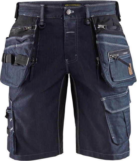 Blåkläder 1992-1141 Short Denim Stretch X1900 Marineblauw/Zwart maat 50