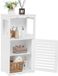 Sans marque Meuble de salle de bain Meuble d'angle en bois avec 1 étagère ouverte et porte - Meuble-lavabo 395 x 28 x 80 cm