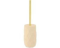 Tendance WC/toiletborstel in houder Diamond - beige - kunststof - 8 x 34 cm