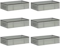 vidaXL Opbergdoos met transparant bovenraam, 6 stuks, 50,4 liter