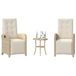 Prolenta Maison Exclusive - 3-delige bistroset met kussens, beige, van polyrotan