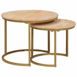vidaXL Nesting Koffietafels 2 stuks Bruin 50 x 50 x 40 cm