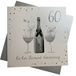 Witte White Cotton Cards "On Our Diamanten Bruiloft, 60th Anniversary", Handgemaakt, Wit