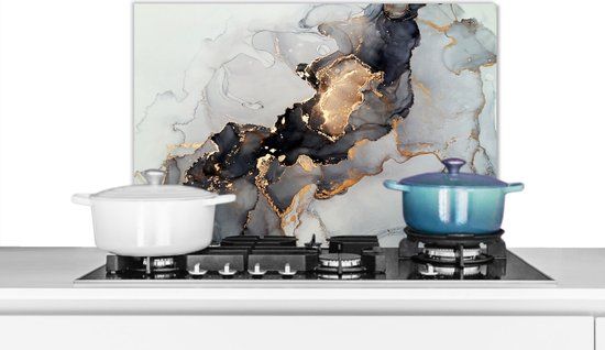 KitchenYeah Spatscherm Marmer goud - RvM - Ferrari - 70x50 cm
