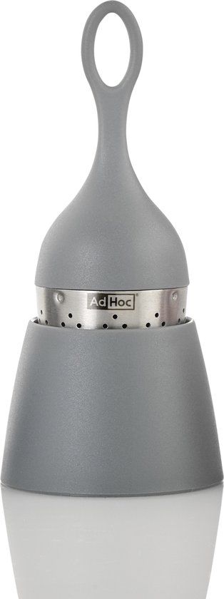 AdHoc Floatea Thee Ei Voor Losse Thee | Drijvende Theezeef & Thee Infuser | Met Uitlekhouder | Grijs