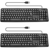 apm Set van 2 Franse AZERTY-toetsenborden, eenvoudig te bedienen, spatwaterdicht, USB-kabel 1,5 m, ergonomisch en duurzaam, voor computer, laptop, Windows, Mac OS, Linux, 800100