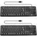 apm Set van 2 Franse AZERTY-toetsenborden, eenvoudig te bedienen, spatwaterdicht, USB-kabel 1,5 m, ergonomisch en duurzaam, voor computer, laptop, Windows, Mac OS, Linux, 800100