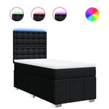 VidaXL Boxspringbed met matras, zwart, 80x200 cm, stof