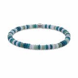 Frank 1967 7FB-0799 Heren Armband Kralen Wit, Lichtgroen & Blauw Zilverkleurig