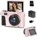 SZSMART WD3 8K 88MP autofocus vlogcamera met wifi, 3-inch 180° kantelbaar scherm en 18x zoom, 128 GB + 2 batterijen - Roze