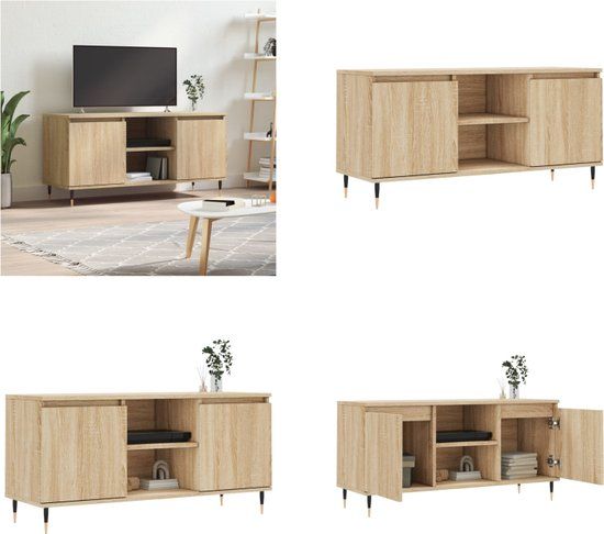 vidaXL Tv-meubel 104x35x50 cm bewerkt hout sonoma eikenkleurig