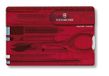 Victorinox Taschenmesser Swiss Card Classic (10 Funktionen, Schere, Stecknadel, Kugelschreiber) rot transparent