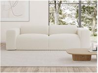 Maison Céphy POGNI - Vierzitsbank - Wit - Bouclé stof - 245 x 73 x 97 cm
