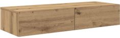 vidaXL Wandschap met lades, 100x36x19 cm, bewerkt hout, ambachtelijk eikenkleurig