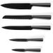 QDesign 190-064 – Set de 5 couteaux en acier inoxydable – Noir